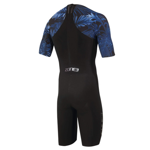 ZONE3 - Men's Kona Target Short-Sleeved Swimskin - Black/Blue - 2025 ZONE3 - Men's Kona Target Short-Sleeved Swimskin - Black/Blue - 2025