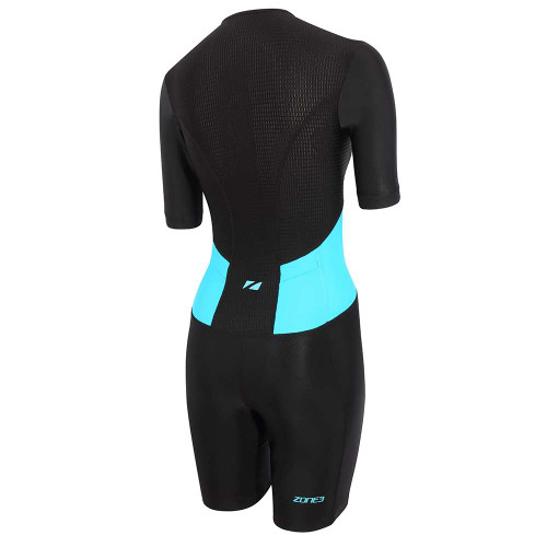 ZONE3 - Activate Women's Short Sleeve Full Zip Trisuit - Black/Blue - 2025 ZONE3 - Activate Women's Short Sleeve Full Zip Trisuit - Black/Blue - 2025