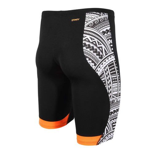 ZONE3 - Kona Men's Tribal Print Speed Jammers - Black/White/Orange - 2025 ZONE3 - Kona Men's Tribal Print Speed Jammers - Black/White/Orange - 2025
