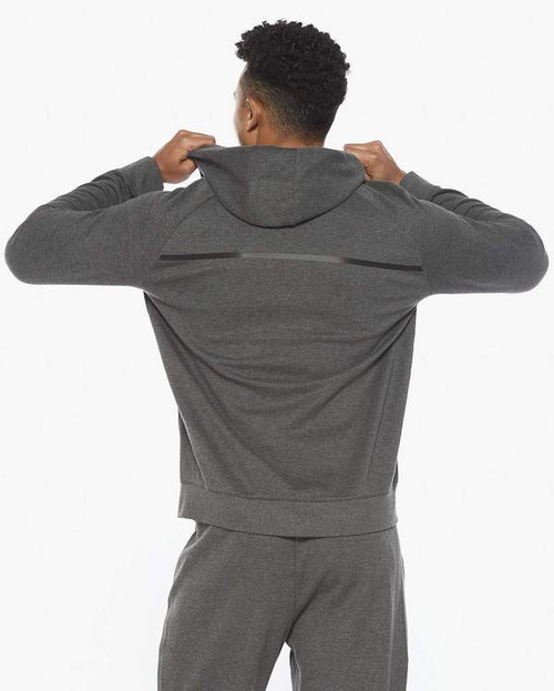 2XU - Commute Men's Full Zip Hoodie - Charcoal Marle/Black