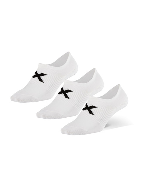 2XU - Invisible Unisex Socks 3-Pack - White/Black - 2024