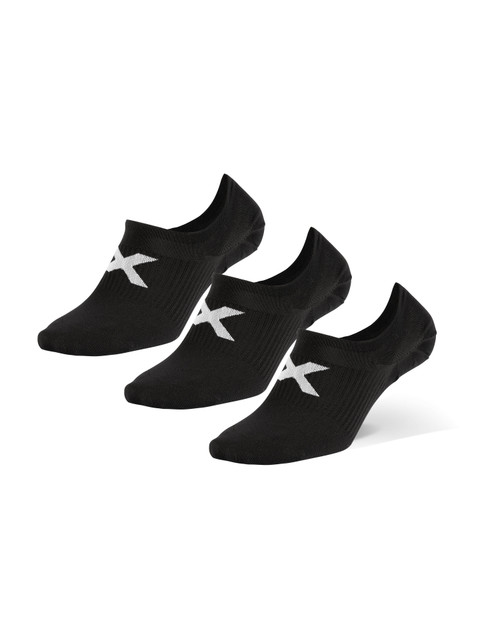 2XU - Invisible Unisex Socks 3-Pack - Black/White - 2024