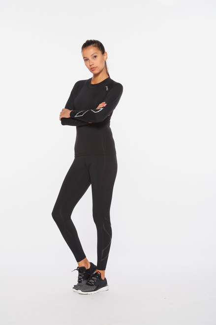 2XU - Ignition Women's Compression Long-Sleeve Top - Black/Silver - 2026