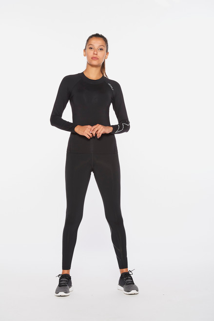 2XU - Ignition Women's Compression Long-Sleeve Top - Black/Silver - 2026