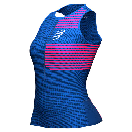 Compressport - Women's Tri Postural Tank Top - Blue Lolite