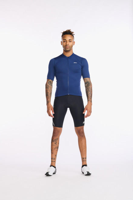 2XU - Aero Cycle Short Sleeve Jersey - Men's - Medieval/White Reflective