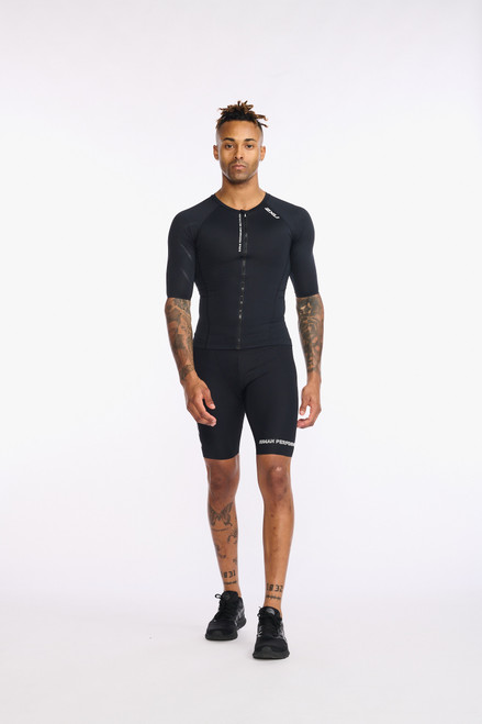 2XU - Aero Tri Sleeved Top - Men's - Black/White