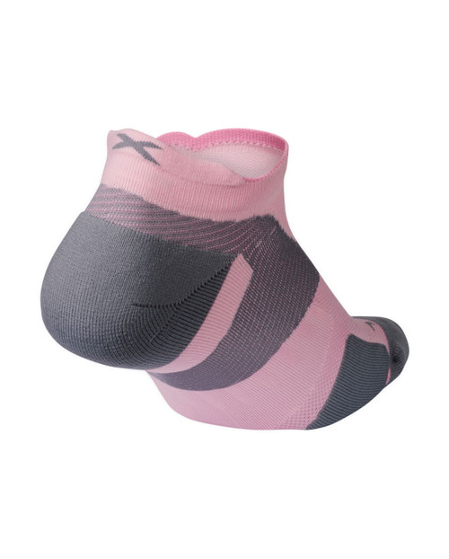 2XU - Vectr Cushion No Show Socks - Unisex - Dusty Pink/Grey - 2025