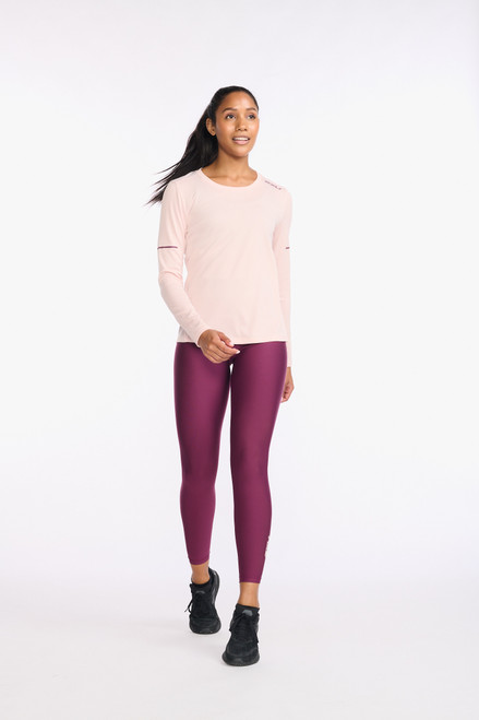 2XU - Aero Long Sleeve - Women's - Peach Whip/Mulberry Reflective 2XU - Aero Long Sleeve - Women's - Peach Whip/Mulberry Reflective