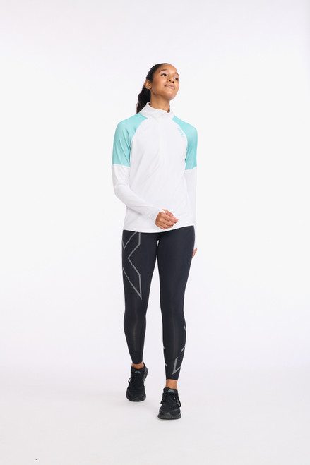 2XU - Light Speed 1/2 Zip - Women's - White/Porcelain Reflective 2XU - Light Speed 1/2 Zip - Women's - White/Porcelain Reflective