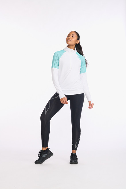2XU - Light Speed 1/2 Zip - Women's - White/Porcelain Reflective 2XU - Light Speed 1/2 Zip - Women's - White/Porcelain Reflective