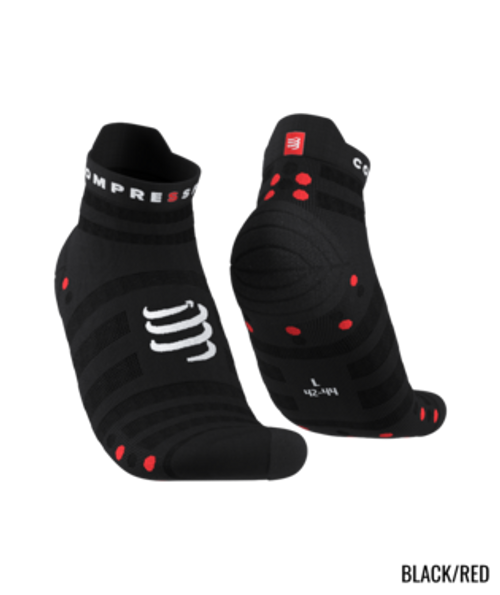 Compressport - Pro Racing Socks v4.0 Ultralight Run Low - Unisex - Black/Red - 2024