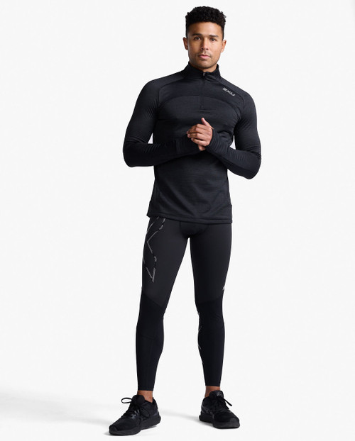 2XU - Ignition 1/4 Zip - Men's - Black/Silver Reflective 2XU - Ignition 1/4 Zip - Men's - Black/Silver Reflective