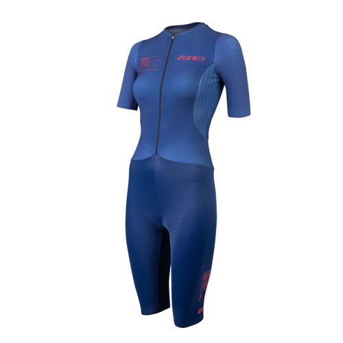 ZONE3 - Aeroforce X II Short Sleeve Trisuit - Women's - Navy ZONE3 - Aeroforce X II Short Sleeve Trisuit - Women's - Navy