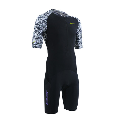 ZONE3 - Lava Short Sleeve Aero Trisuit - Men's - White/Gravel