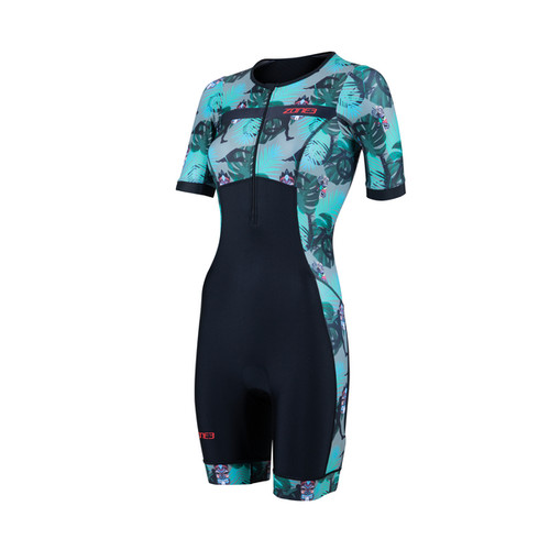 Zone3 - Activate+ Short Sleeve Trisuit - Tribal Rush - Women's - Black/Khaki - 2024