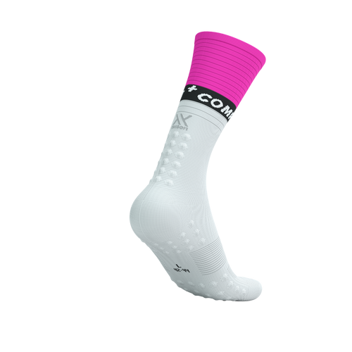 Compressport - Mid Compression Socks V2.0 - White/Safety Yellow/Neon Pink