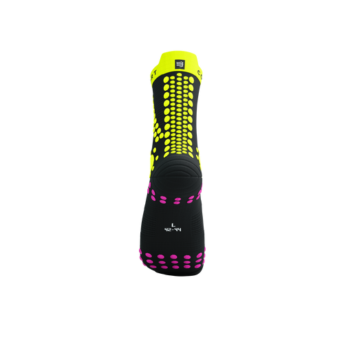 Compressport - Pro Racing Socks v4.0 Trail - Black/Safety Yellow/Neon Pink