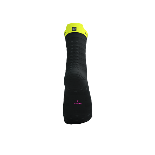 Compressport - Pro Racing Socks v4.0 Ultralight Run High - Black/Safety Yellow/Neon Pink