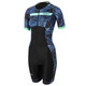 Zone3 - Activate+ Women's Tropical Palm Short-Sleeve Full Zip Trisuit - Navy/Mint - 2024