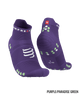 Compressport - Pro Racing Socks v4.0 Run Low - Unisex - Purple/Paradise Green