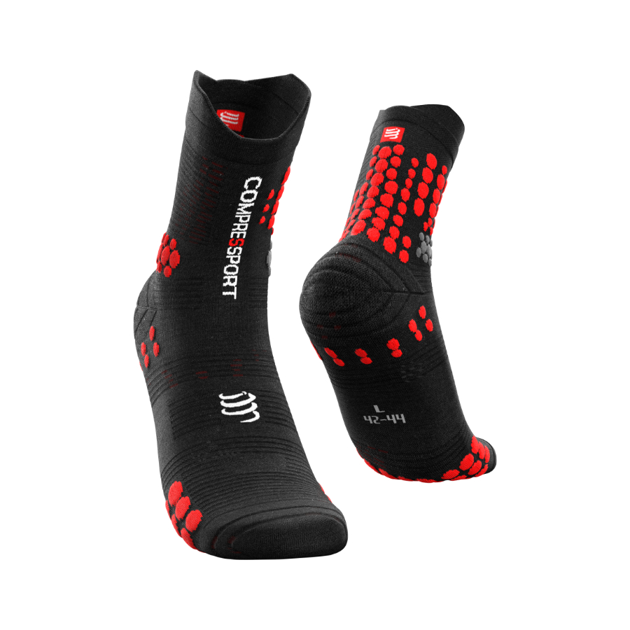 Compressport Run Sock High Cut Pro Racing Sock V3 Trail - White/ Blue ...