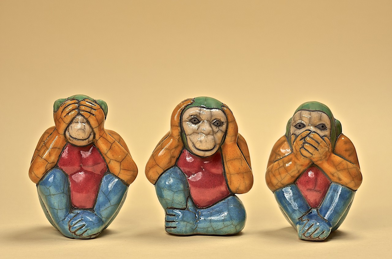 Three Wise Monkeys - African Decor by African Artisans