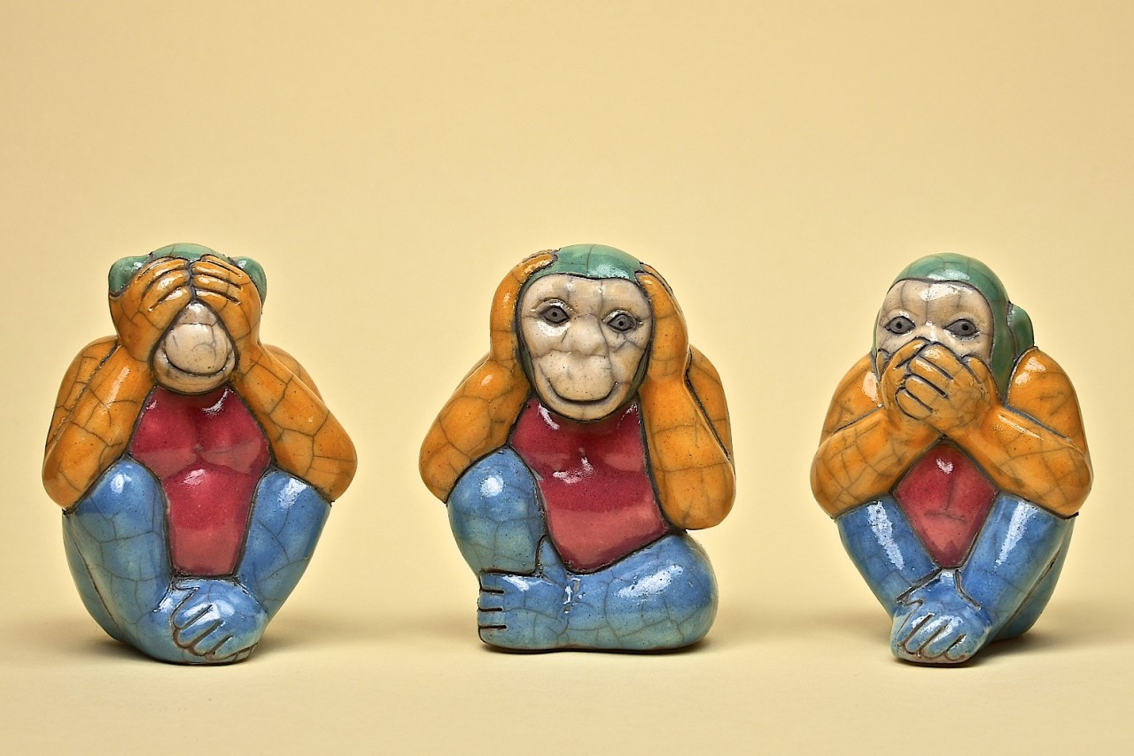 Three Wise Monkeys 3体セット Three Wise Monkeys - African Decor by African Artisans