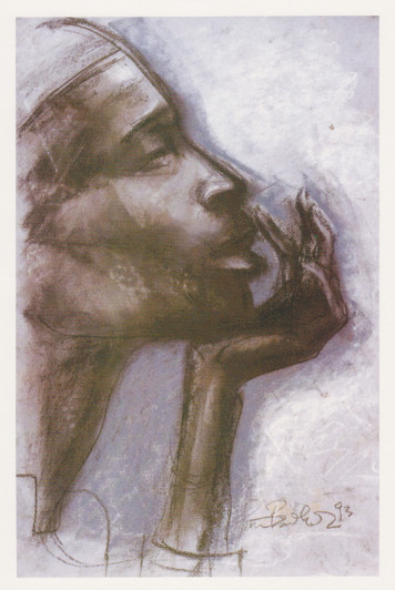 African Greeting Card. 'Contemplation' by Patrick Bradfield