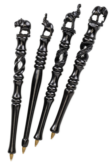 Wood Pens Hand Carved in African Ebony Wood Wood Pens Hand Carved in African Ebony Wood