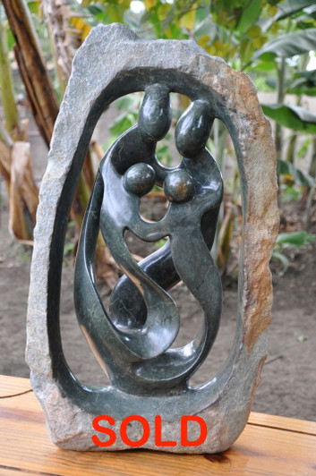 Shona Sculpture | Family of Four by Freedom Choto