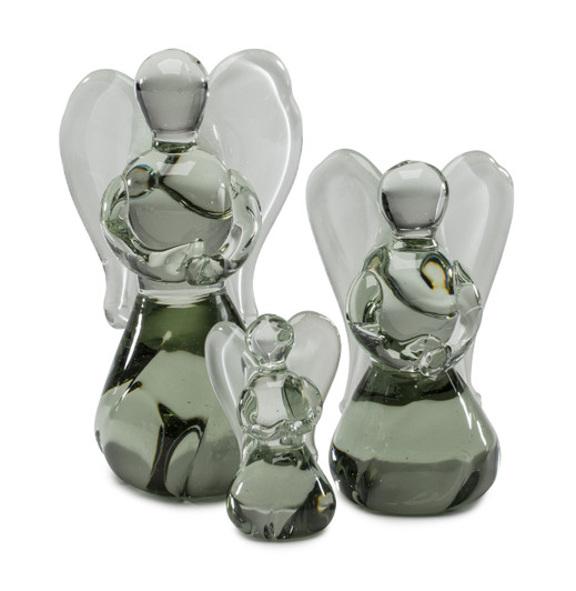  Glass Angels from Ngwenya Glass in the African Kingdom of Eswatini. Fair Trade Product, 100% Recycled Glass