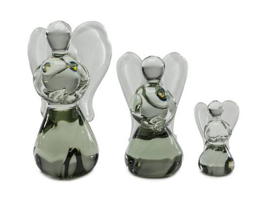  Ngwenya Glass Angels from Eswatini, Africa. Handcrafted from 100% Recycled Glass, Fair Trade