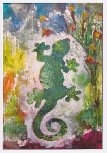 African Greeting Card - 'Gecko. by Jocelyn Rossiter