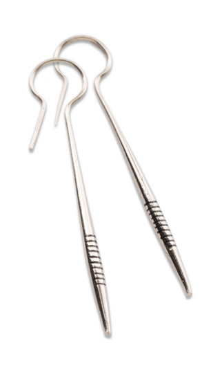 Tuareg Silver Drop Earrings from Niger, West Africa