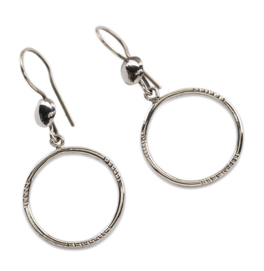 Tuareg Silver Hoop Earrings from Niger, West Africa