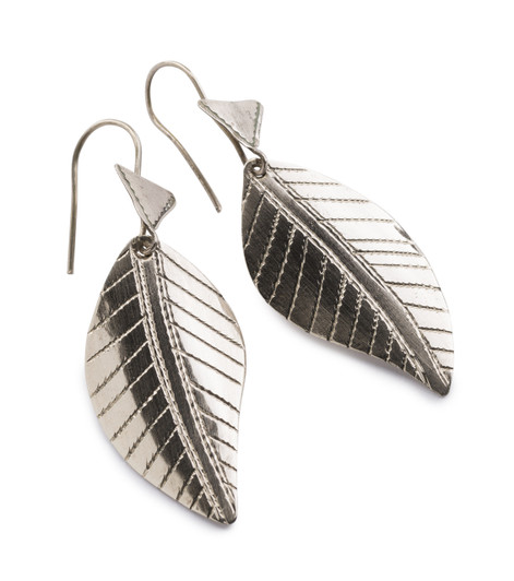 Tuareg Silver Leaf Earrings from Niger, West Africa Tuareg Silver Leaf Earrings from Niger, West Africa