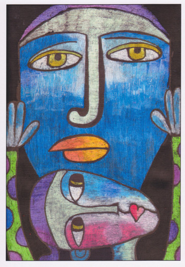 African Greeting Card 'Dad & Me' by Jocelyn Rossiter