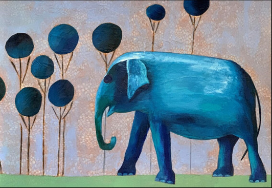 African Art Greeting Card - Ellie in Blue by Joss Ross - Soulbrush Art