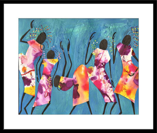 Giclée African Art Print 'Dancing' by Joss Rossiter Giclée African Art Print 'Dancing' by Joss Rossiter