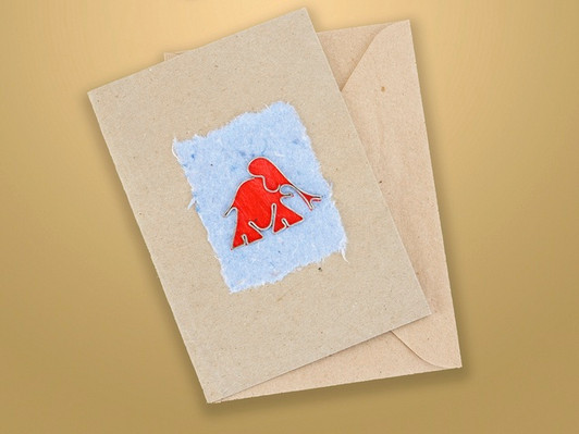 African Greeting Card - Elephant Design