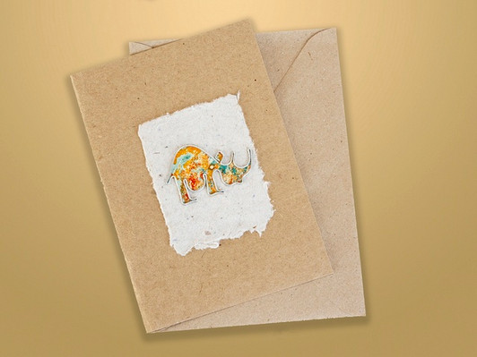 African Greeting Card - Rhinoceros