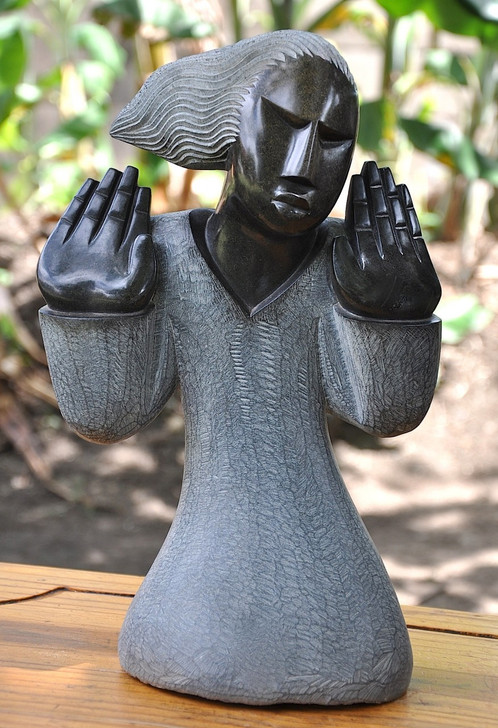 Zimbabwe Shona Stone Sculpture - 'Lady Hands' by Rufaro Ngoma