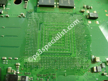 Removing the old solder from the motherboard 