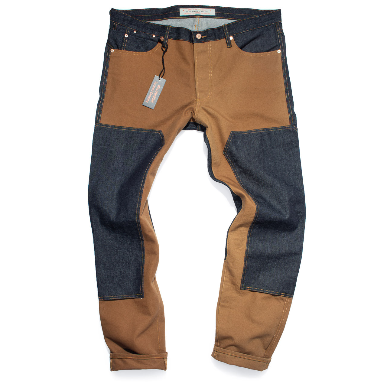 Big Men's Two-Tone Tapered Double Knee Jeans | Williamsburg