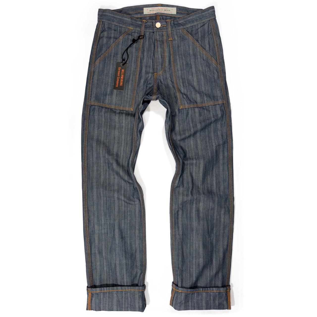 Custom Loose Straight Patch Pocket Work Jeans – Made in USA