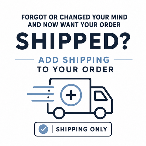 Online shipping options banner. Forgot to add shipping? Add here.