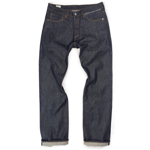 Front view of Benzak B-07 Relaxed Straight jeans made with 15oz Special #2 Italian selvedge denim