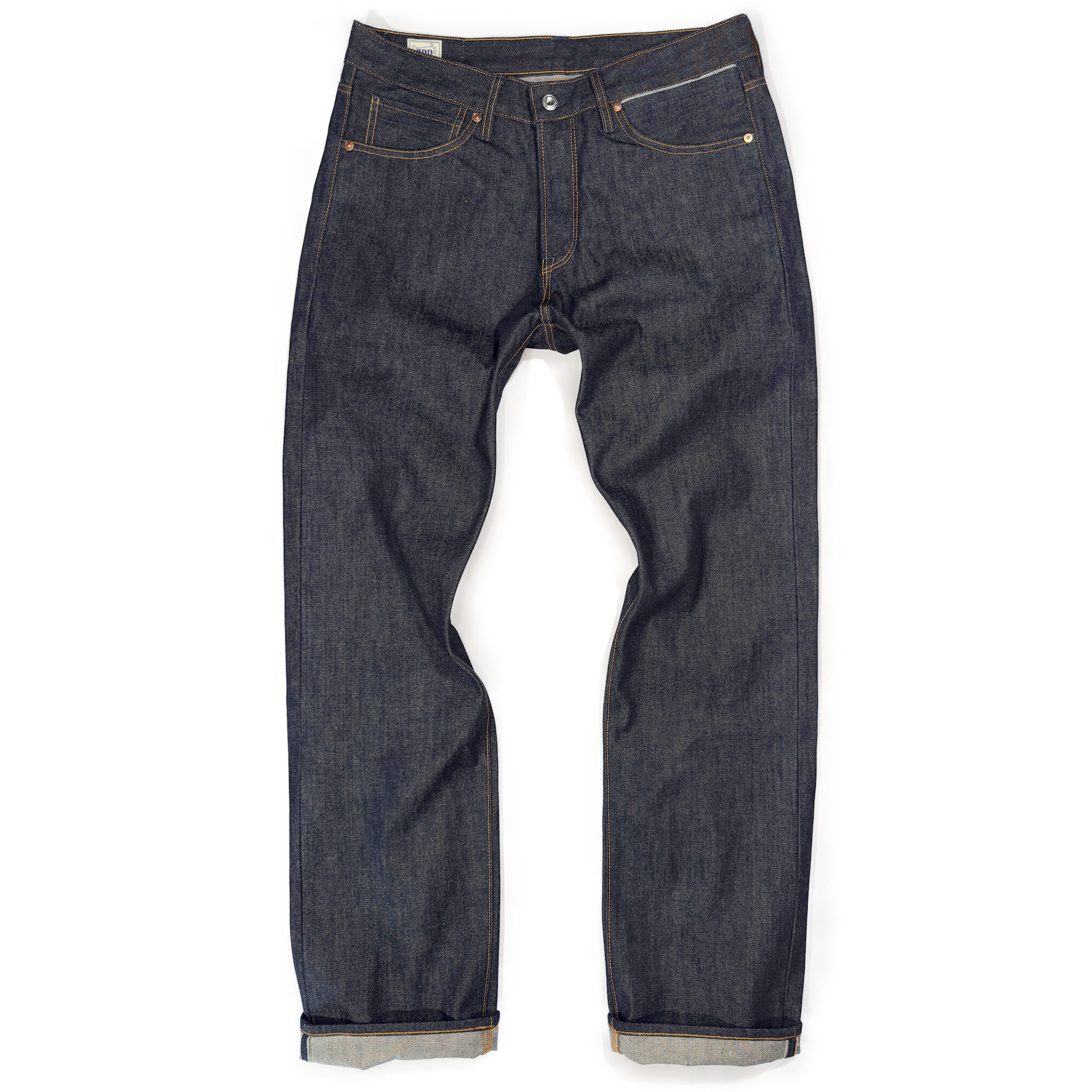 Fit guide image for Benzak B-07 Relaxed Straight jeans made with 15 oz Special #2 Italian selvedge denim.