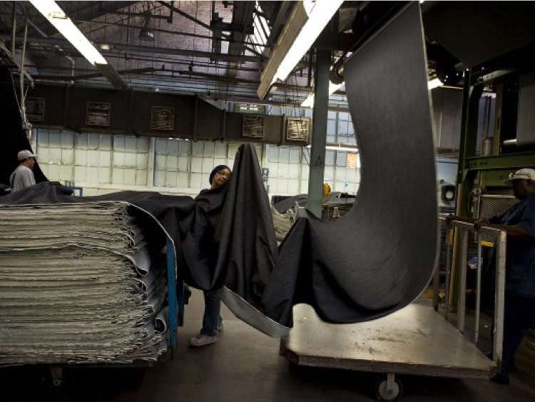 Inside Come Mills White Oak American-made denim plant